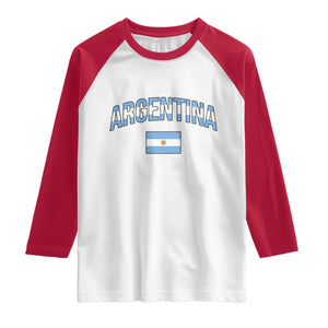 Throwback Argentina Pride Raglan Shirt Vintage Flag Heritage Gift