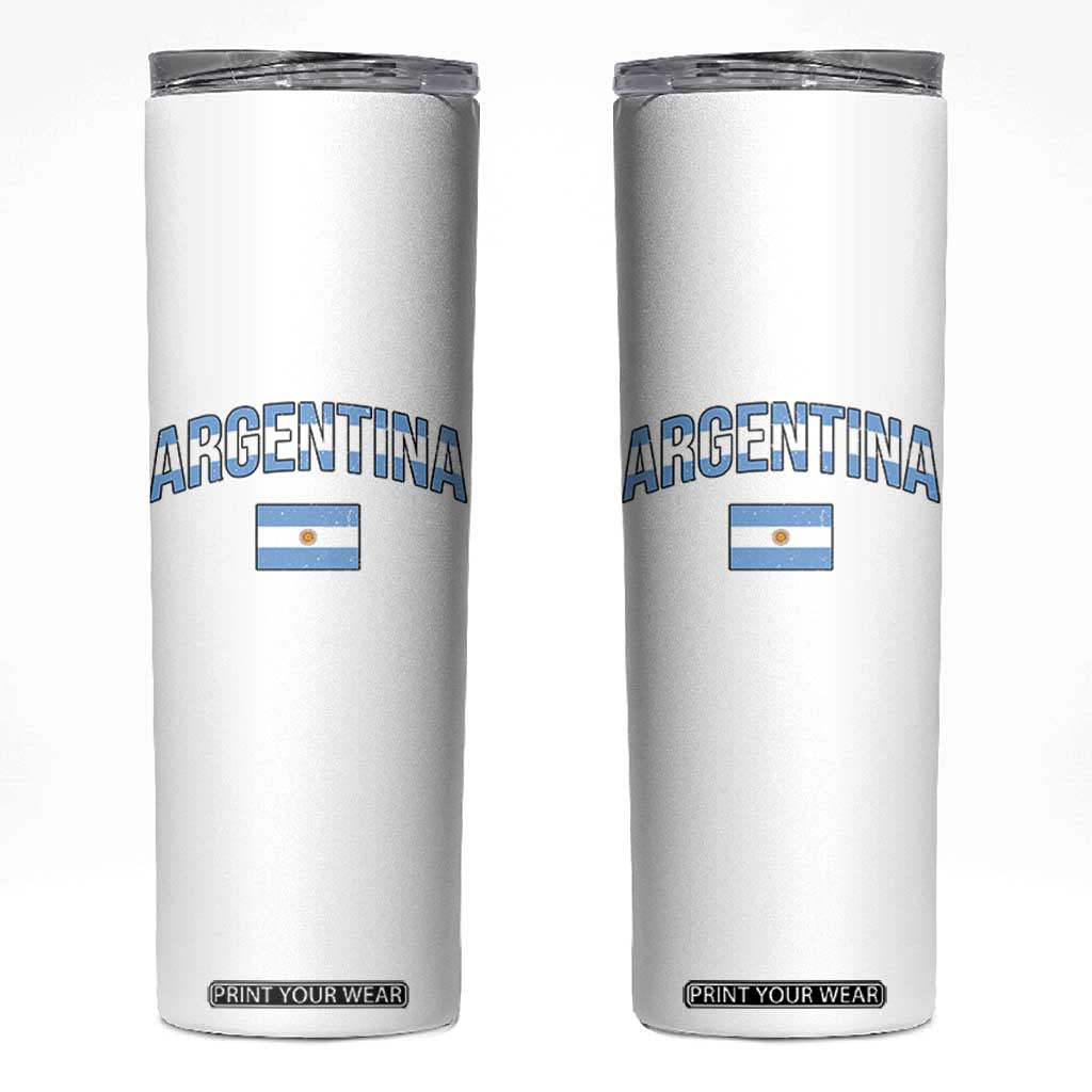 Throwback Argentina Pride Skinny Tumbler Vintage Flag Heritage Gift