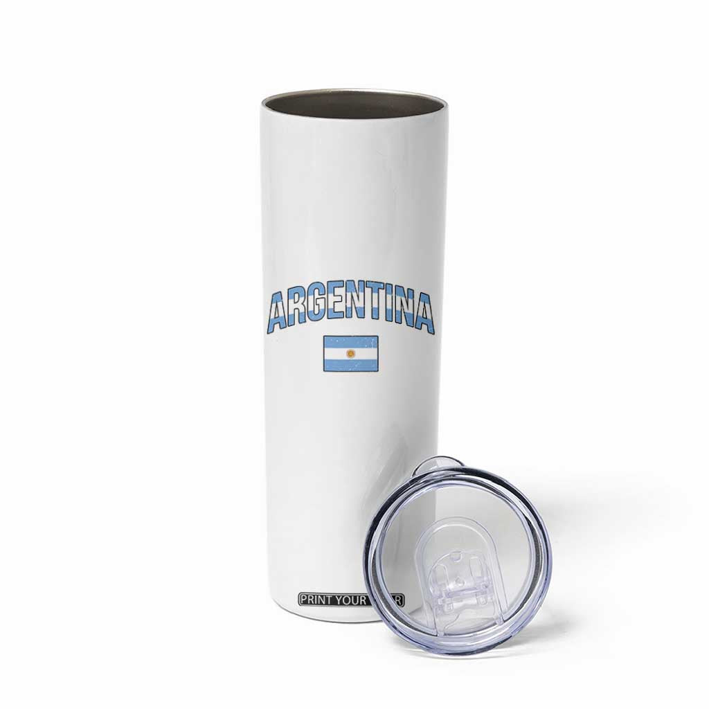 Throwback Argentina Pride Skinny Tumbler Vintage Flag Heritage Gift