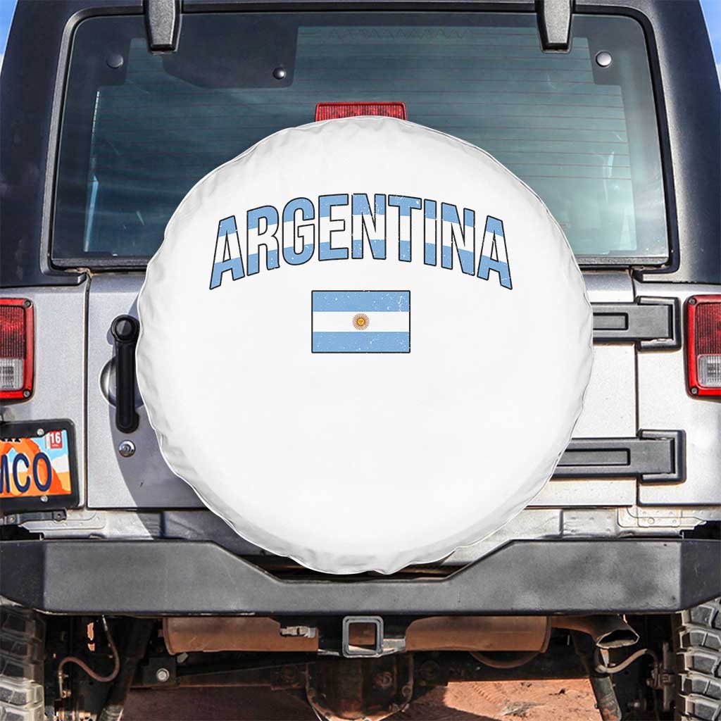 Throwback Argentina Pride Spare Tire Cover Vintage Flag Heritage Gift TS12 No hole White Print Your Wear