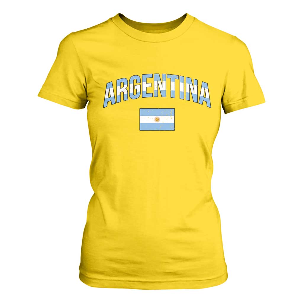 Throwback Argentina Pride T Shirt For Women Vintage Flag Heritage Gift
