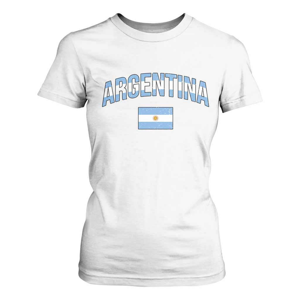 Throwback Argentina Pride T Shirt For Women Vintage Flag Heritage Gift