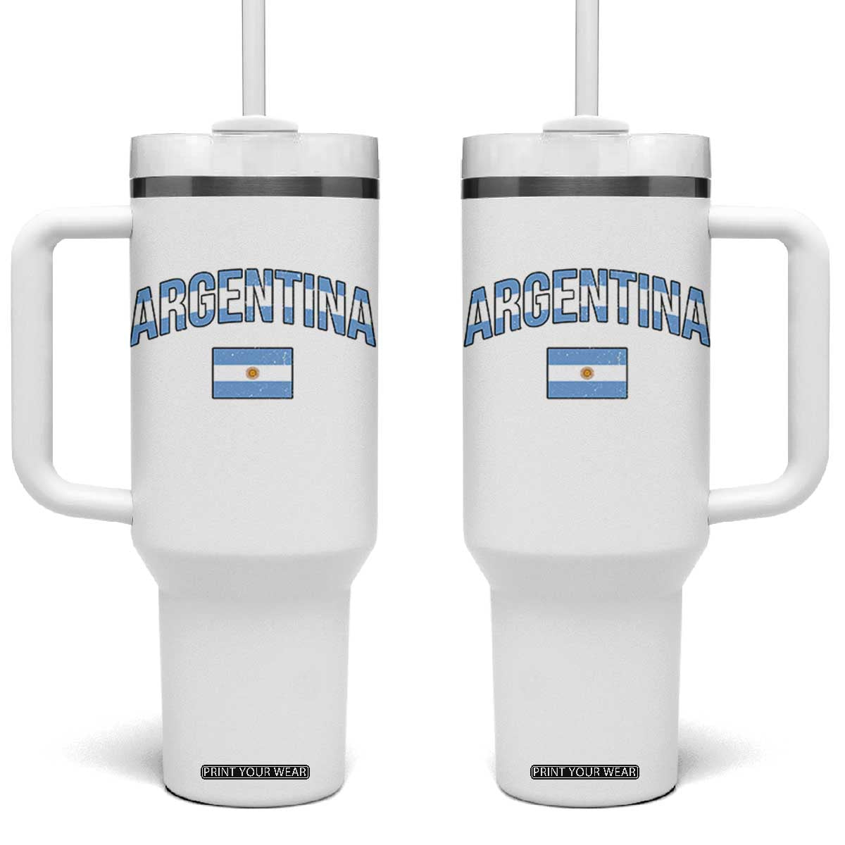 Throwback Argentina Pride Tumbler With Handle Vintage Flag Heritage Gift