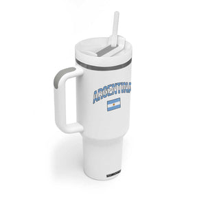Throwback Argentina Pride Tumbler With Handle Vintage Flag Heritage Gift