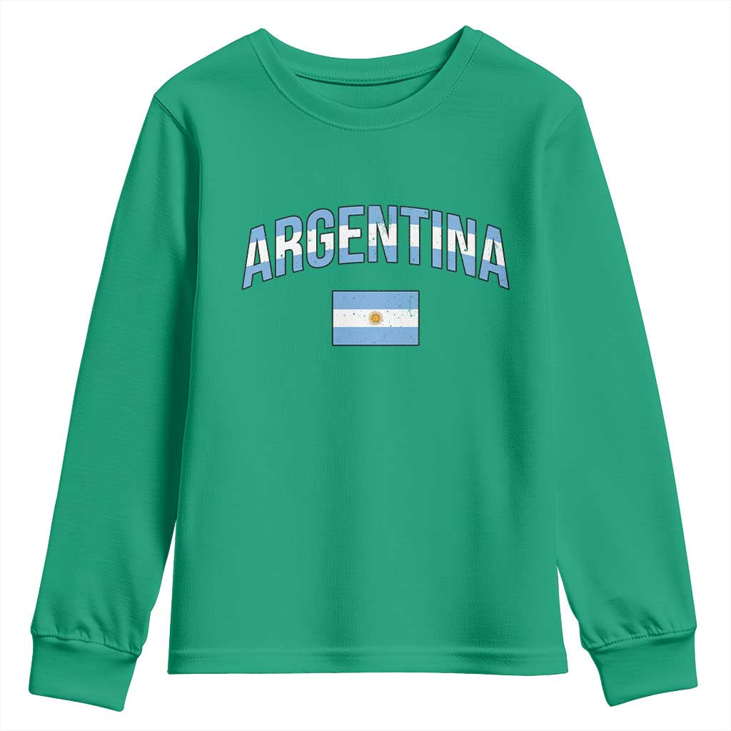 Throwback Argentina Pride Youth Sweatshirt Vintage Flag Heritage Gift