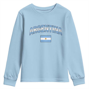 Throwback Argentina Pride Youth Sweatshirt Vintage Flag Heritage Gift