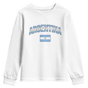 Throwback Argentina Pride Youth Sweatshirt Vintage Flag Heritage Gift