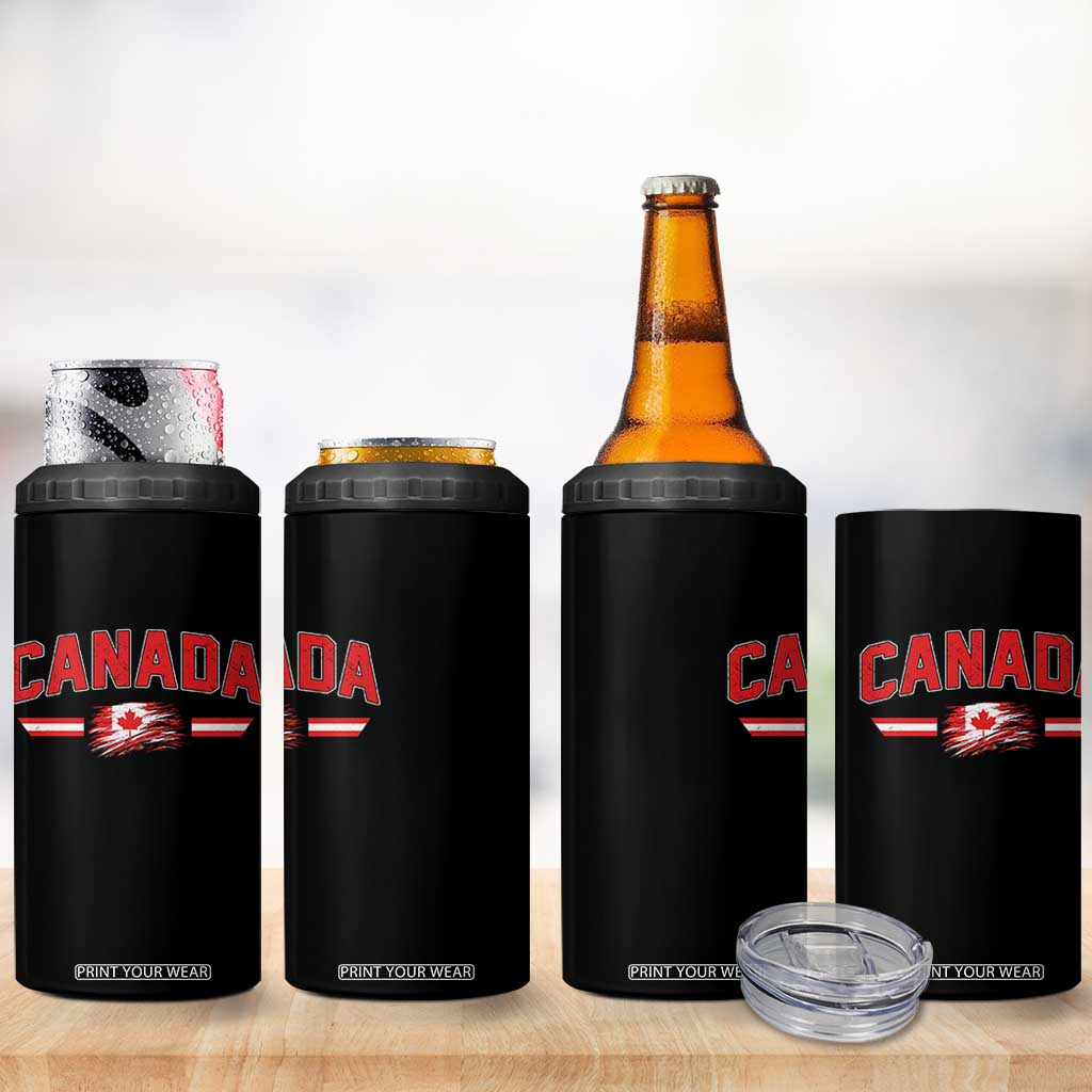 Vintage Canada Flag 4 in 1 Can Cooler Tumbler Maple Leaf Heritage Gift