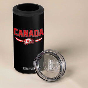 Vintage Canada Flag 4 in 1 Can Cooler Tumbler Maple Leaf Heritage Gift
