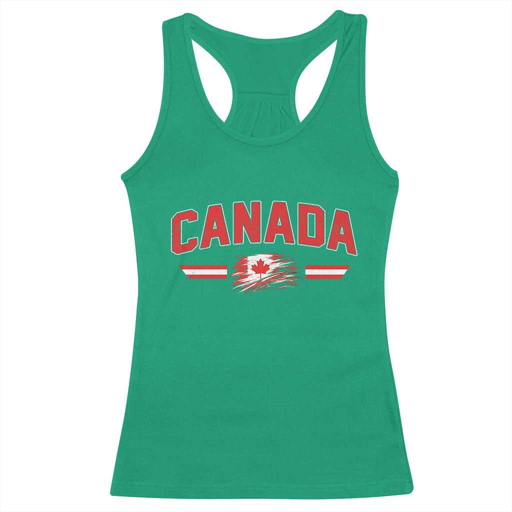 Vintage Canada Flag Racerback Tank Top Maple Leaf Heritage Gift