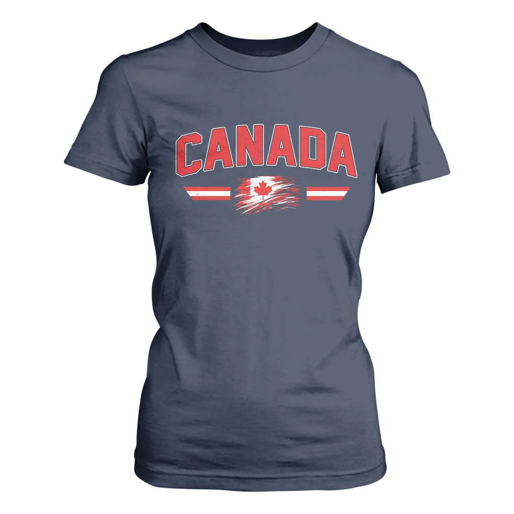 Vintage Canada Flag T Shirt For Women Maple Leaf Heritage Gift