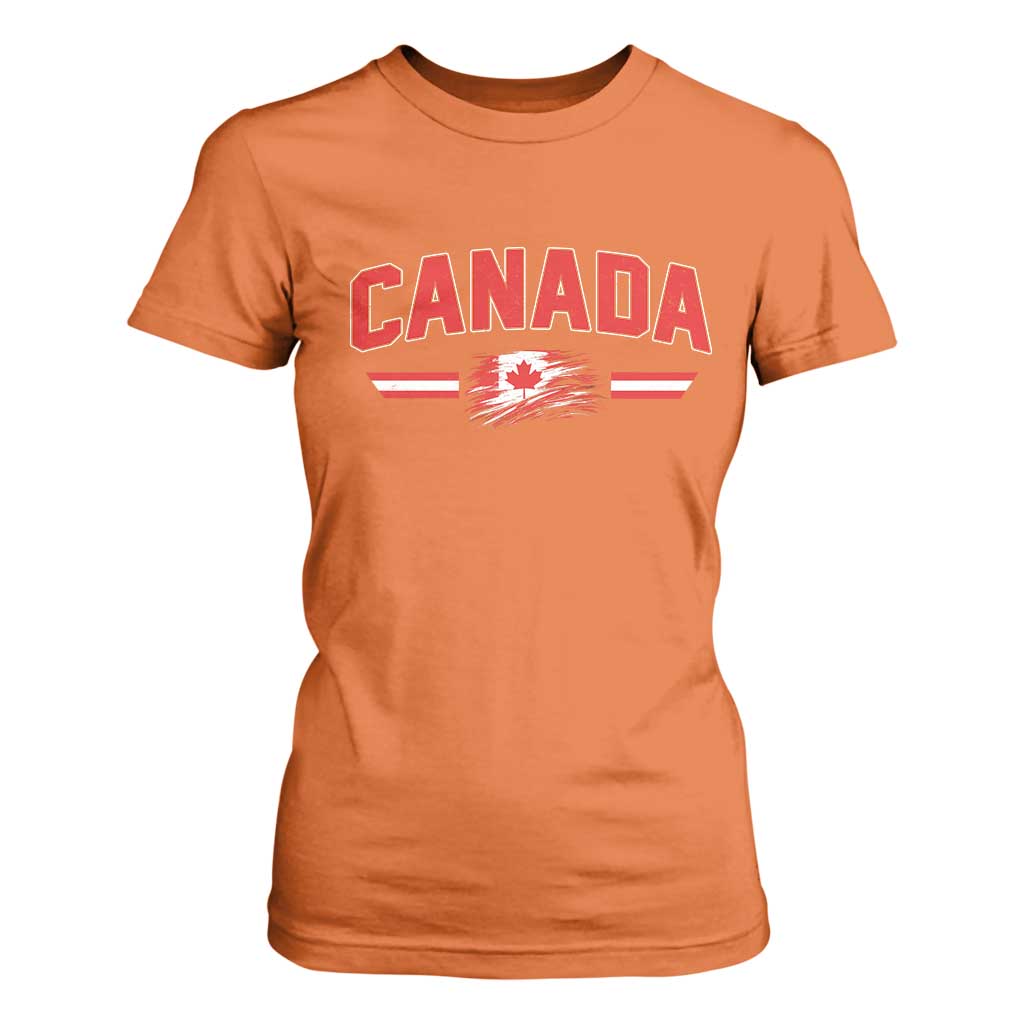 Vintage Canada Flag T Shirt For Women Maple Leaf Heritage Gift