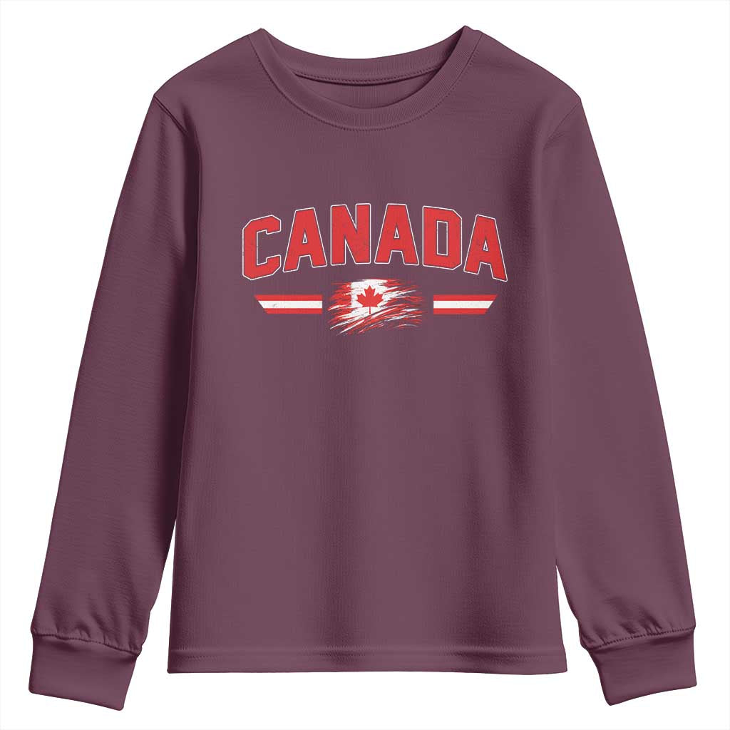 Vintage Canada Flag Youth Sweatshirt Maple Leaf Heritage Gift