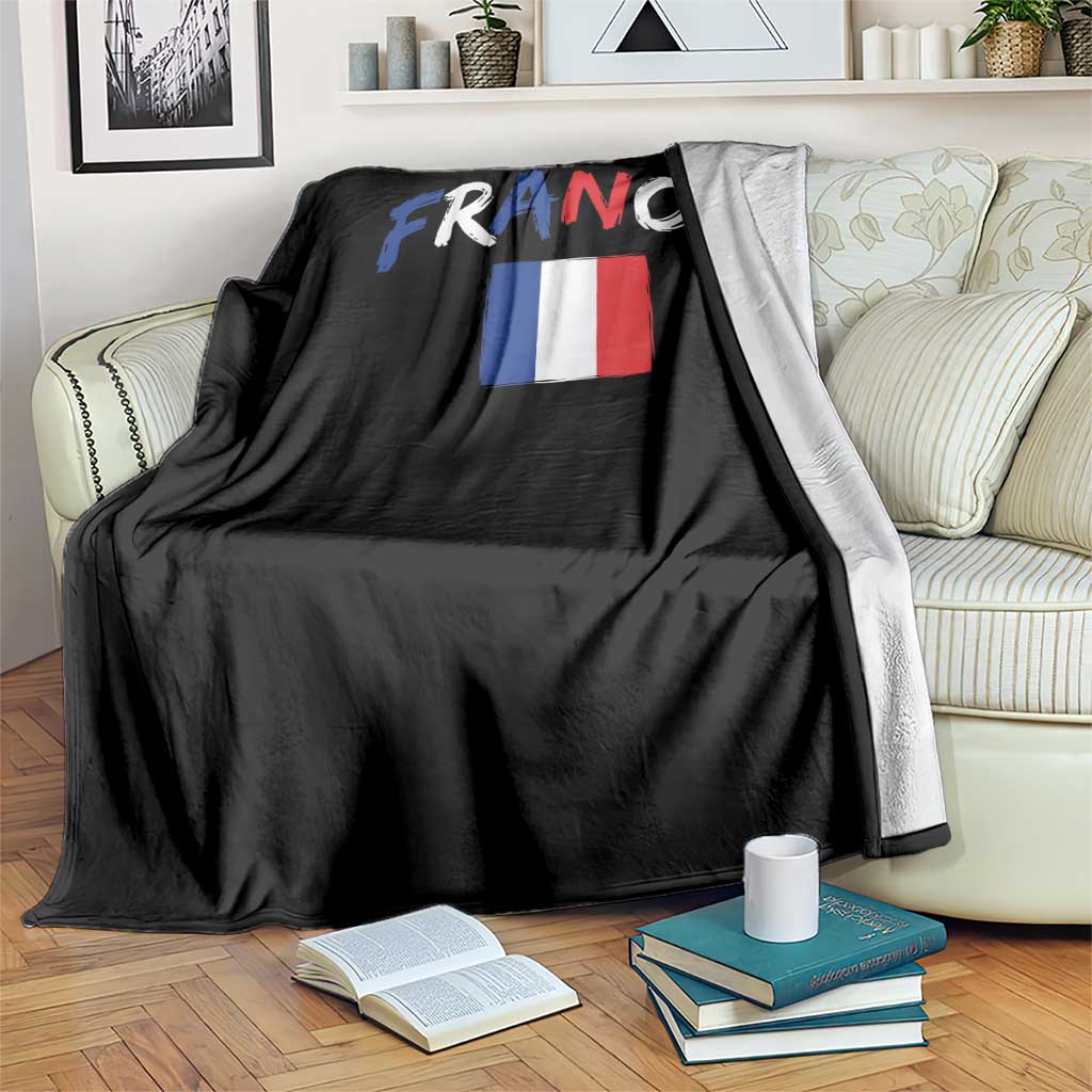 Vintage France Flag French Heritage Graphic Throw Blanket
