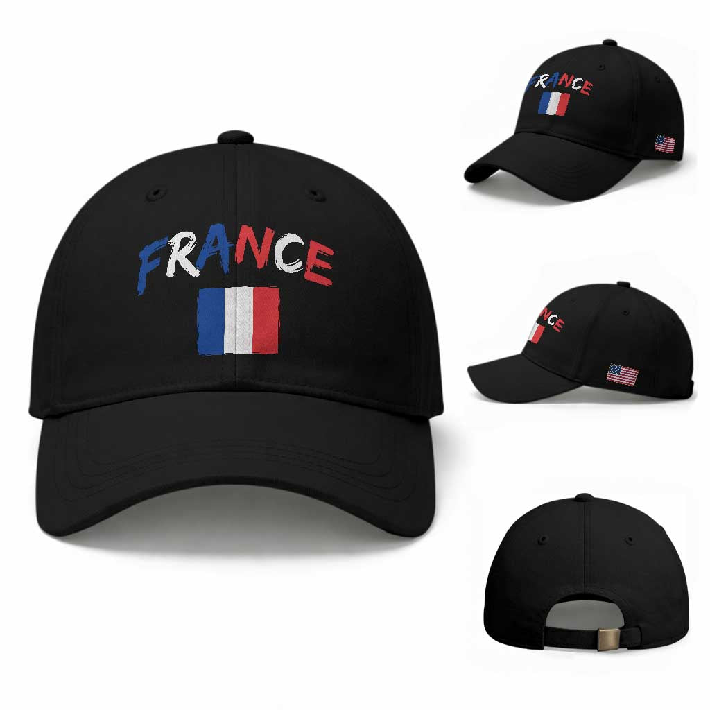 Vintage France Flag French Heritage Graphic Baseball Cap