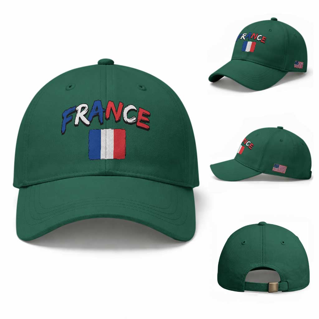 Vintage France Flag French Heritage Graphic Baseball Cap