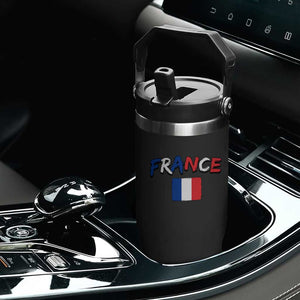 Vintage France Flag French Heritage Graphic Flip Straw Tumbler