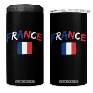 Vintage France Flag French Heritage Graphic 4 in 1 Can Cooler Tumbler