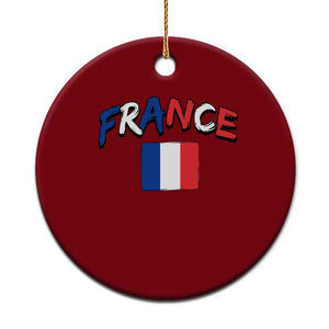 Vintage France Flag French Heritage Graphic Ceramic Ornament