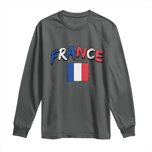 Vintage France Flag French Heritage Graphic Long Sleeve Shirt