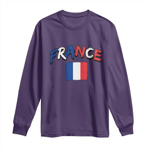 Vintage France Flag French Heritage Graphic Long Sleeve Shirt