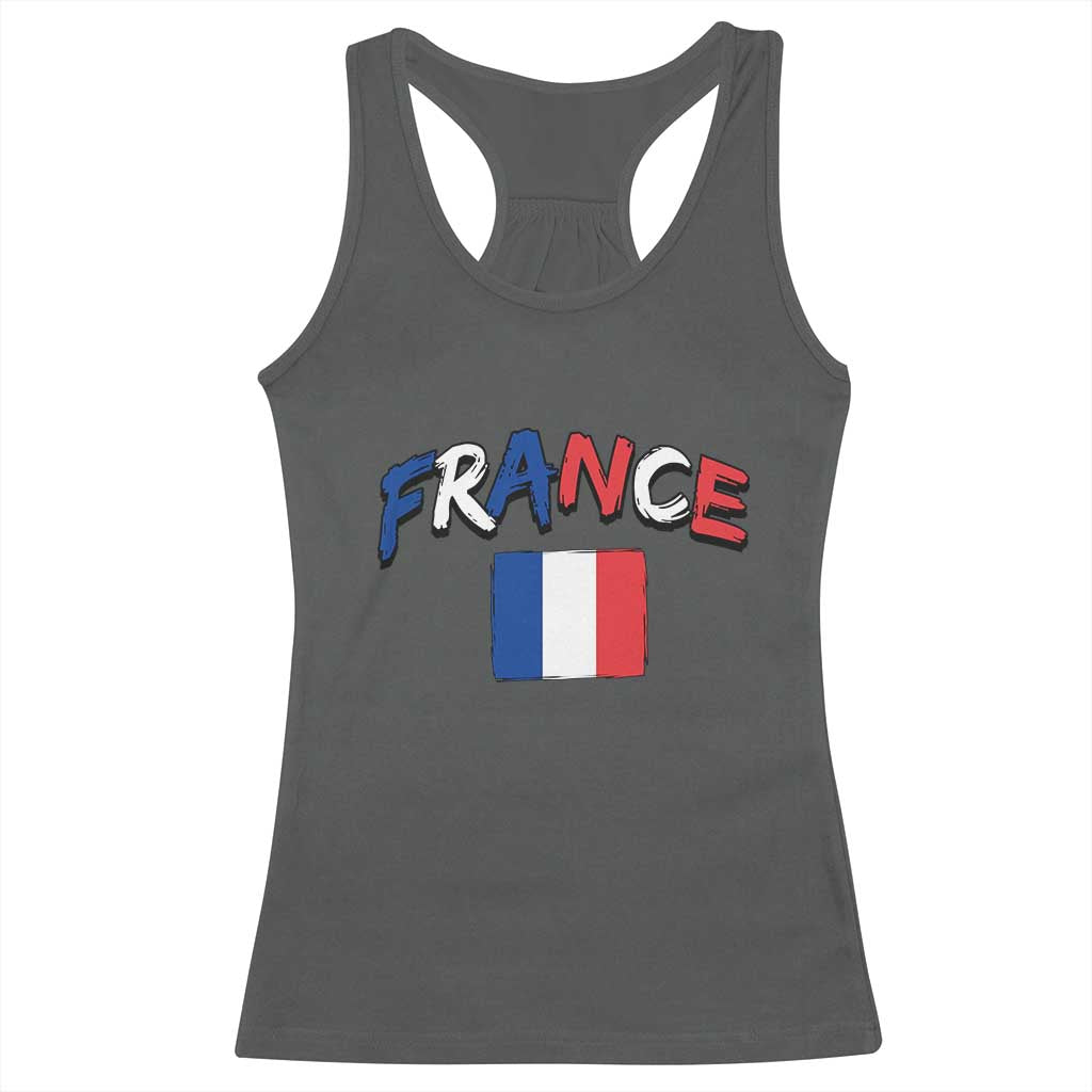 Vintage France Flag French Heritage Graphic Racerback Tank Top