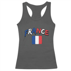Vintage France Flag French Heritage Graphic Racerback Tank Top