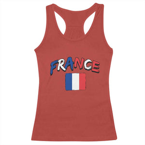 Vintage France Flag French Heritage Graphic Racerback Tank Top
