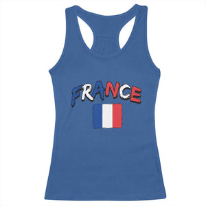 Vintage France Flag French Heritage Graphic Racerback Tank Top