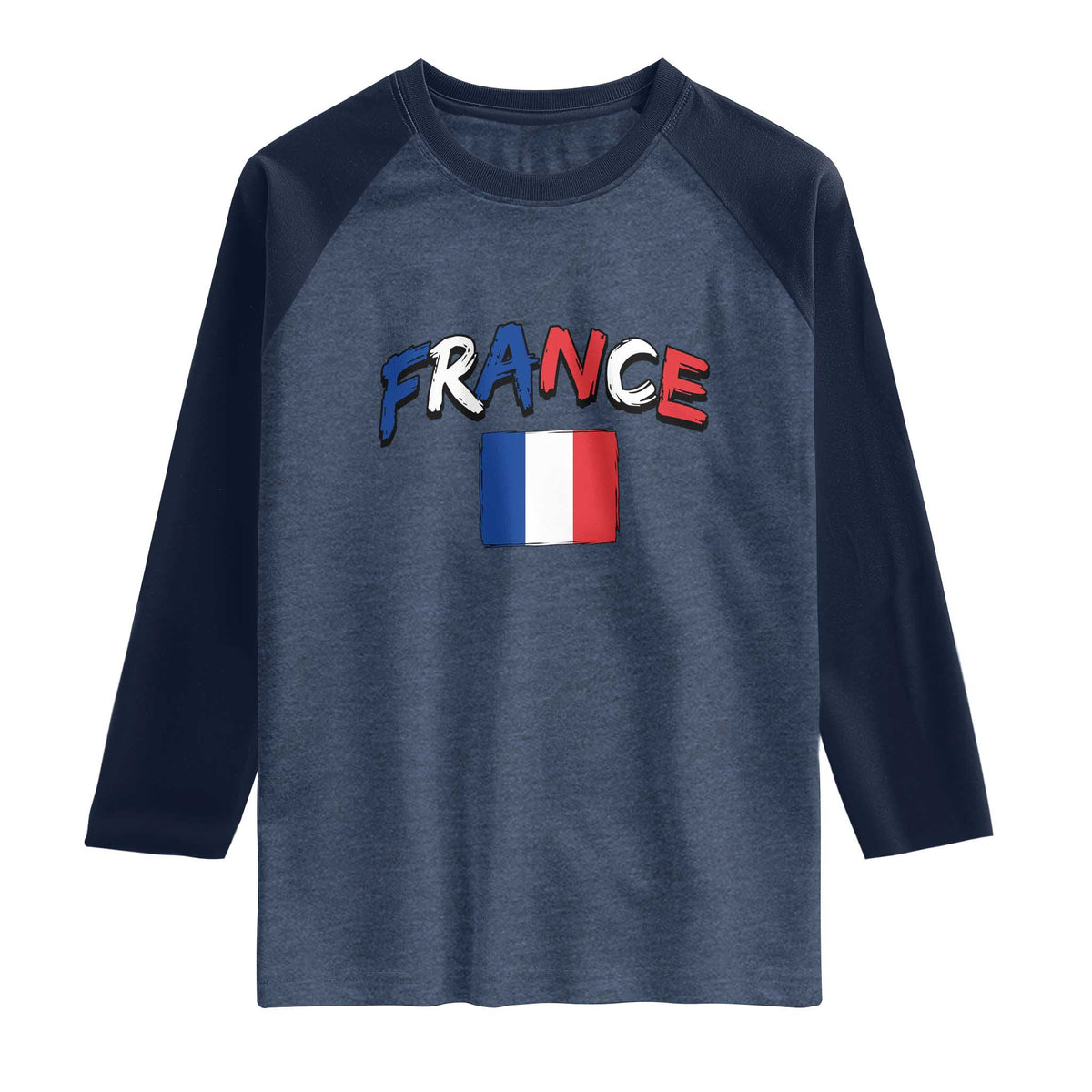 Vintage France Flag French Heritage Graphic Raglan Shirt