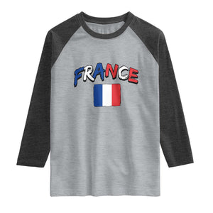 Vintage France Flag French Heritage Graphic Raglan Shirt