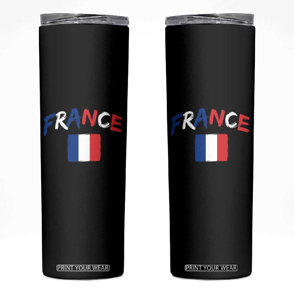 Vintage France Flag French Heritage Graphic Skinny Tumbler