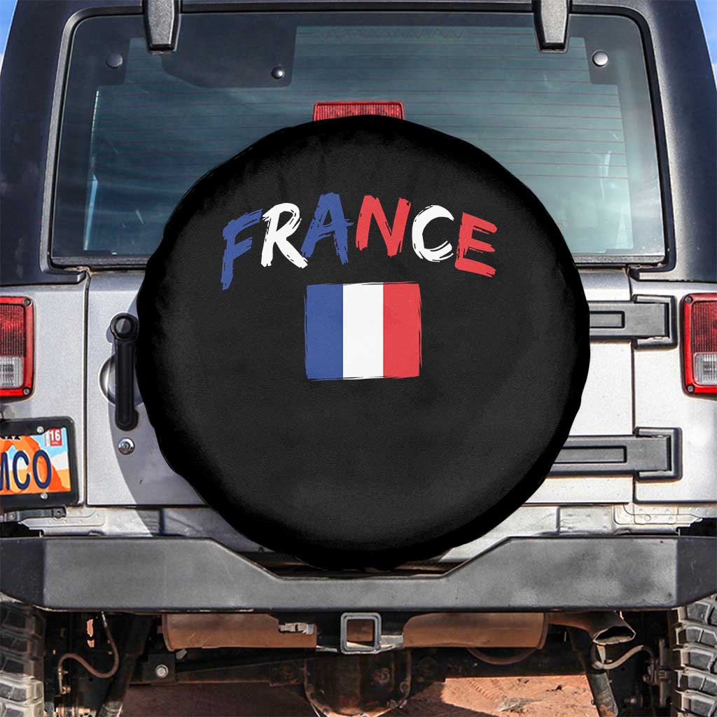 Vintage France Flag French Heritage Graphic Spare Tire Cover TS12 No hole Black Print Your Wear