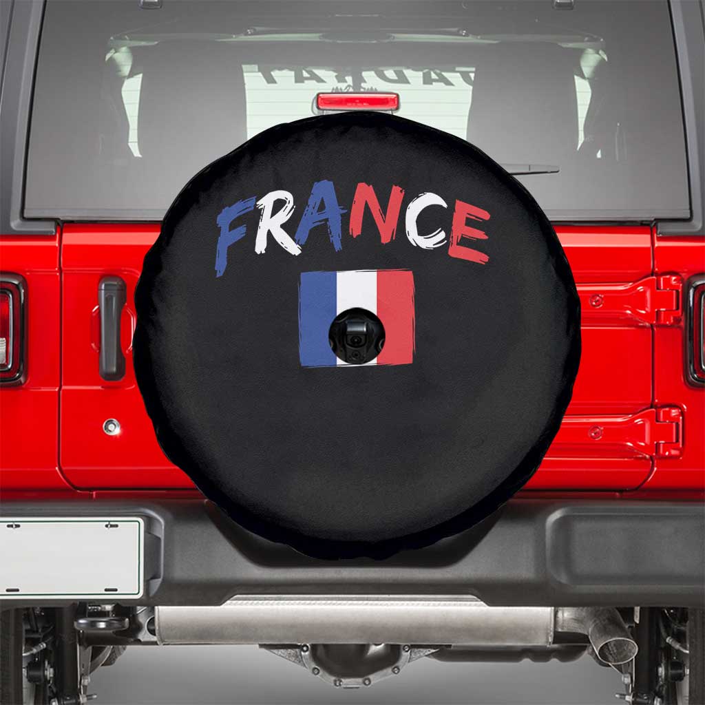 Vintage France Flag French Heritage Graphic Spare Tire Cover