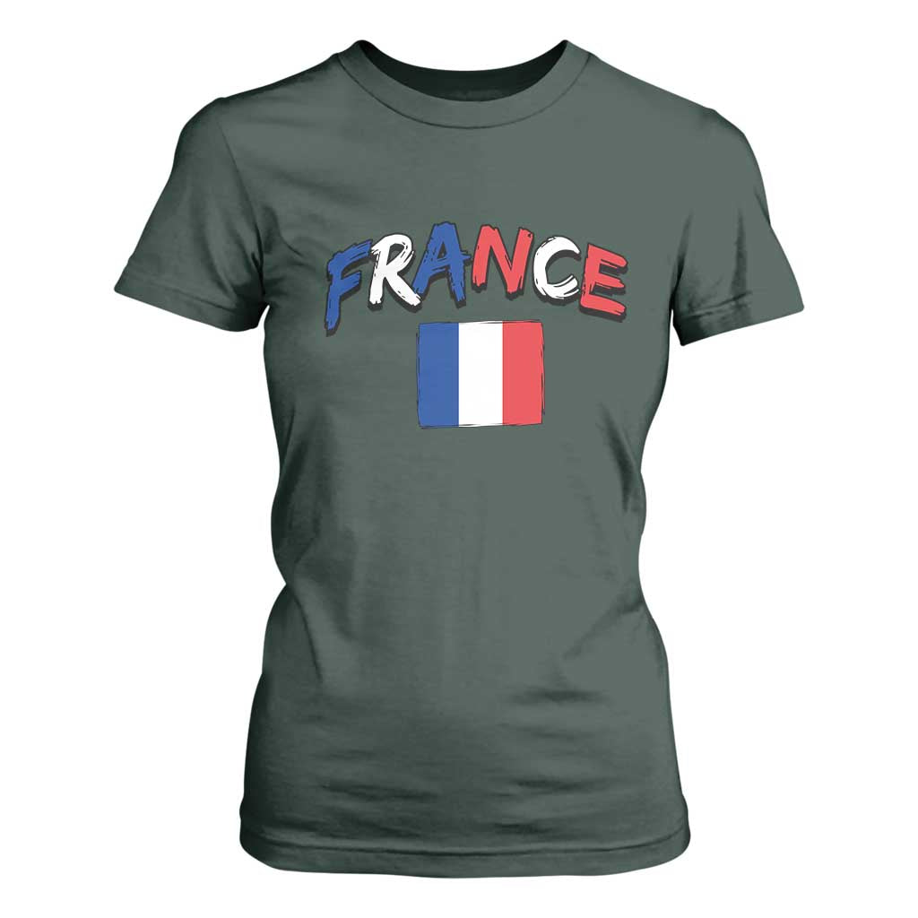 Vintage France Flag French Heritage Graphic T Shirt For Women