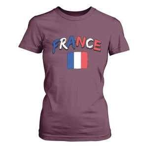 Vintage France Flag French Heritage Graphic T Shirt For Women