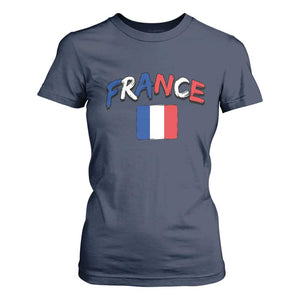 Vintage France Flag French Heritage Graphic T Shirt For Women