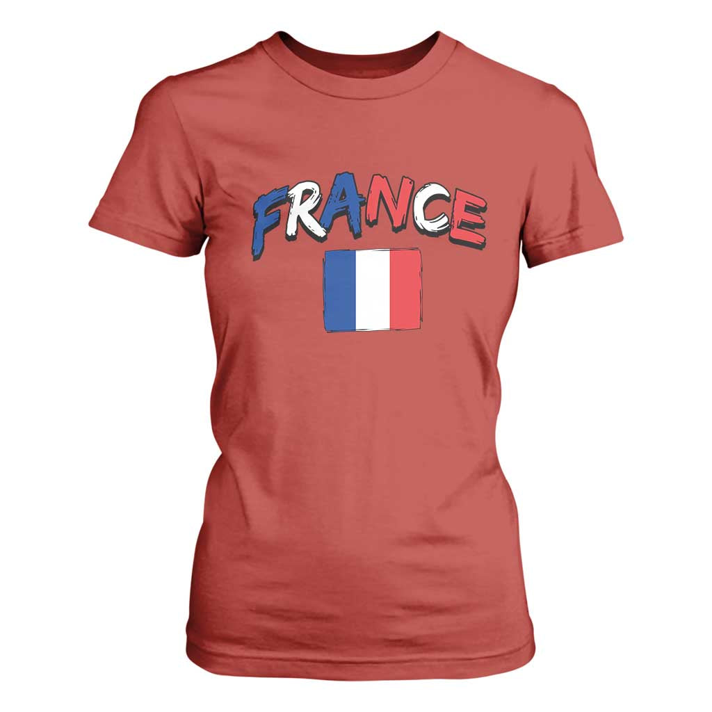Vintage France Flag French Heritage Graphic T Shirt For Women