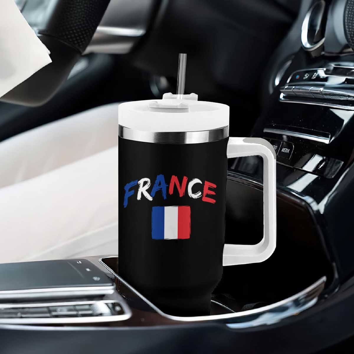 Vintage France Flag French Heritage Graphic Tumbler With Handle