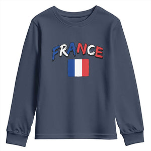 Vintage France Flag French Heritage Graphic Youth Sweatshirt