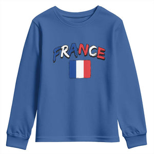Vintage France Flag French Heritage Graphic Youth Sweatshirt