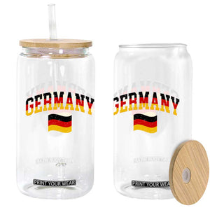Vintage Germany Flag Glass Can Black Red Gold German Heritage Gift