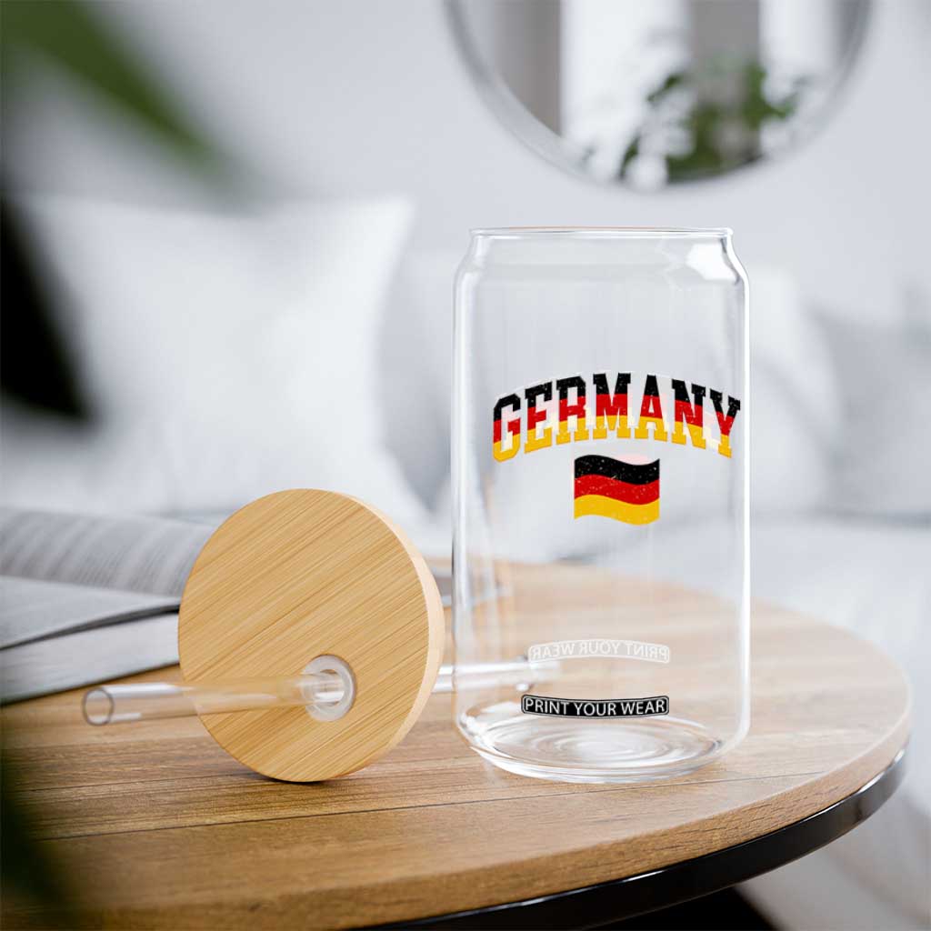 Vintage Germany Flag Glass Can Black Red Gold German Heritage Gift