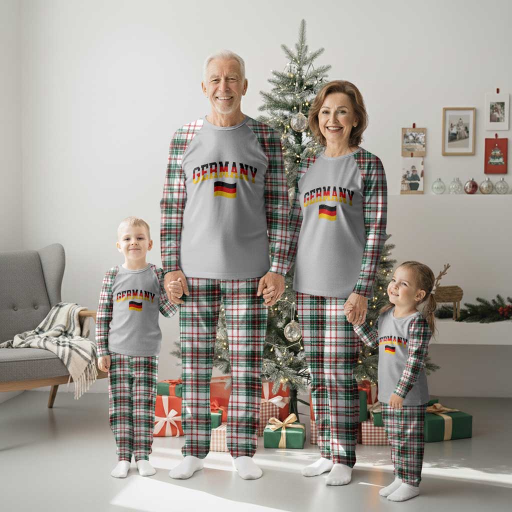 Vintage Germany Flag Plaid Pajama Set Black Red Gold German Heritage Gift