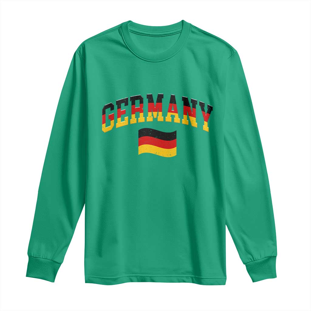 Vintage Germany Flag Long Sleeve Shirt Black Red Gold German Heritage Gift