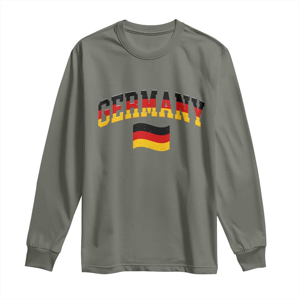 Vintage Germany Flag Long Sleeve Shirt Black Red Gold German Heritage Gift