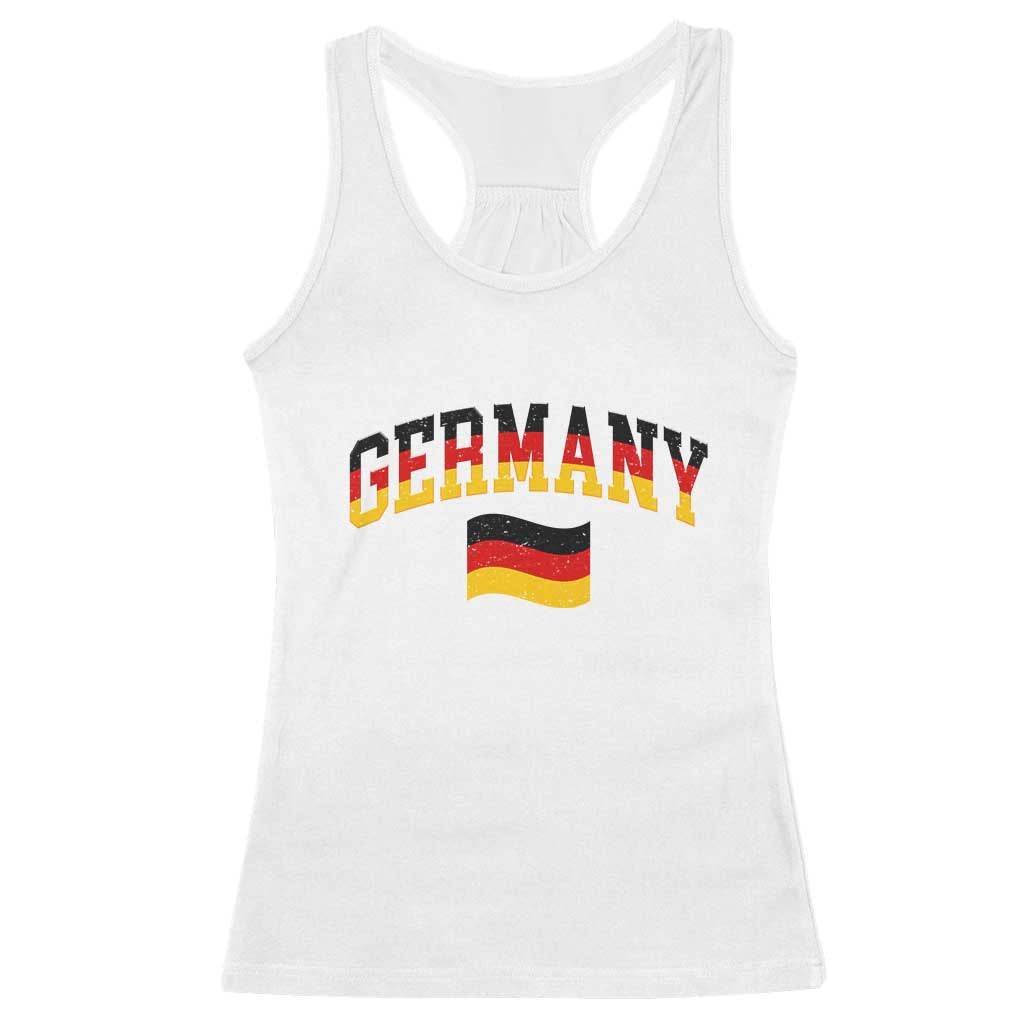 Vintage Germany Flag Racerback Tank Top Black Red Gold German Heritage Gift TS12 White Print Your Wear