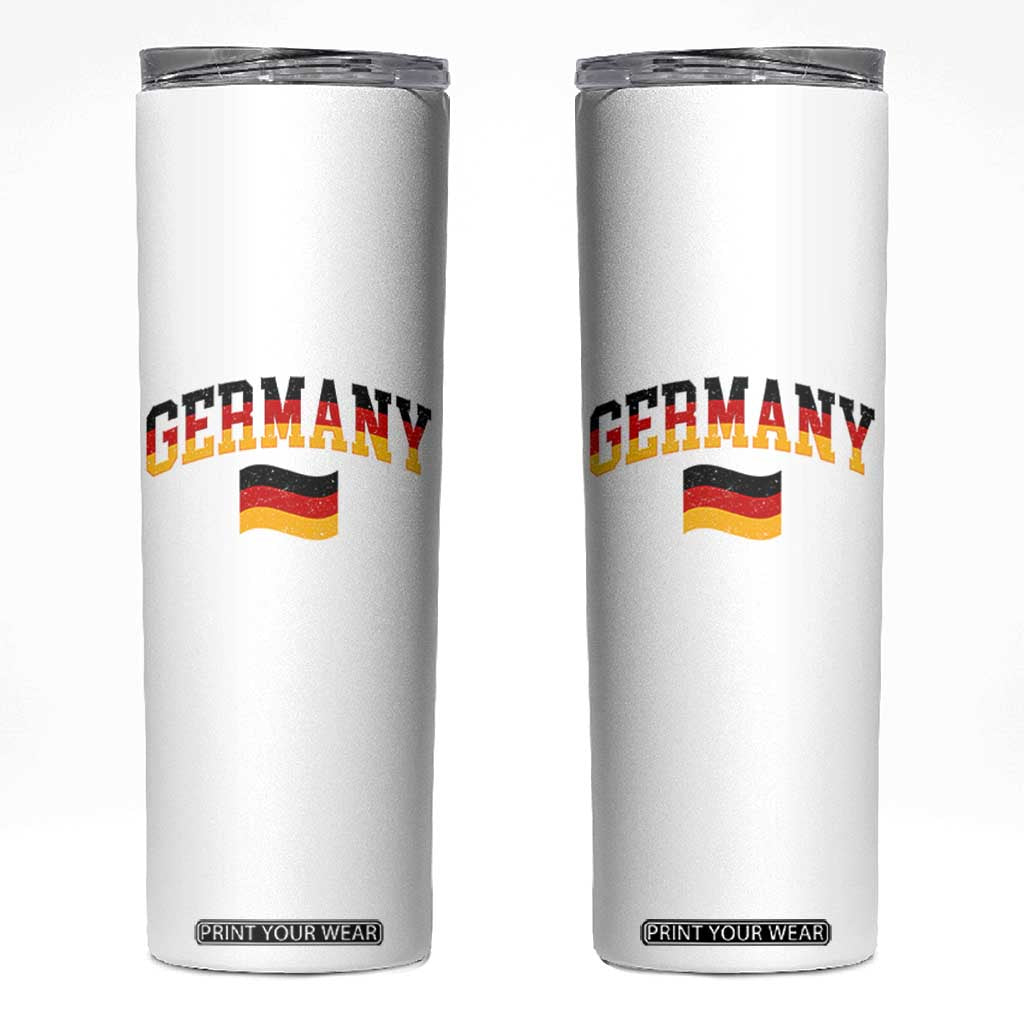 Vintage Germany Flag Skinny Tumbler Black Red Gold German Heritage Gift