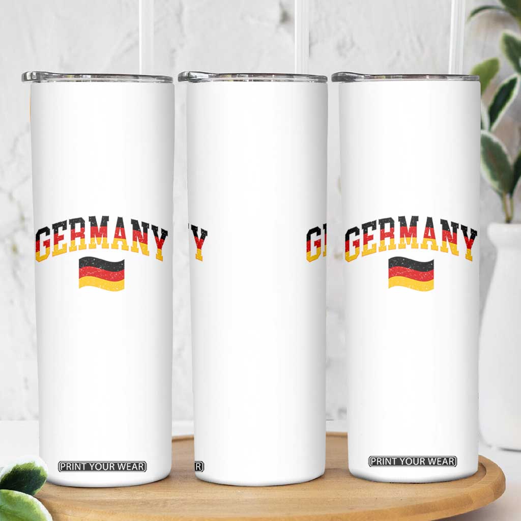 Vintage Germany Flag Skinny Tumbler Black Red Gold German Heritage Gift
