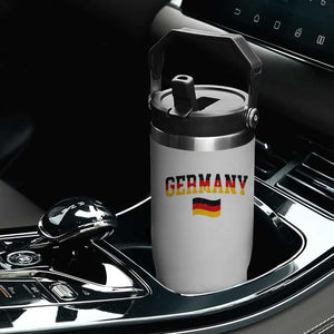 Vintage Germany Flag Flip Straw Tumbler Black Red Gold German Heritage Gift